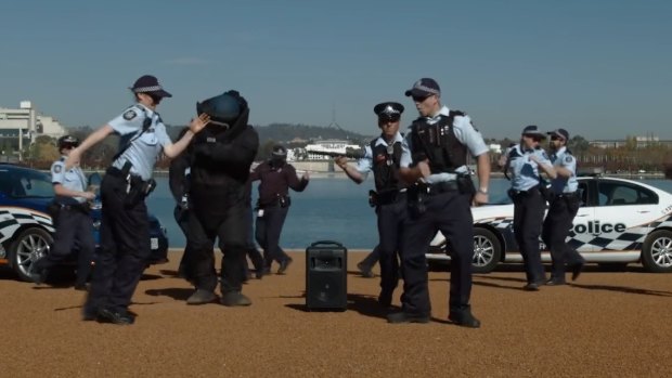 ACT Policing has responding to New Zealand Police's #runningmanchallenge.
