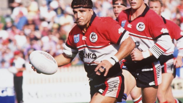 Mario Fenech, famed for whacking rugby league balls with his head.