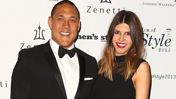 Sara Huegill with her Olympic swimmer husband, Geoff.