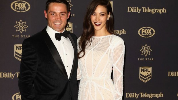 Cooper Cronk at the 2016 Dally M Awards with partner Tara Rushton.