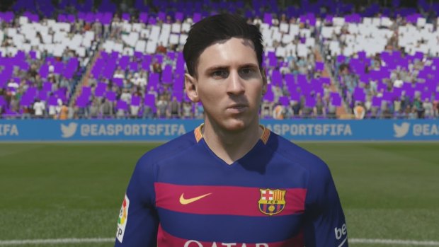 Soccer star Lionel Messi in EA Sports' FIFA 16.