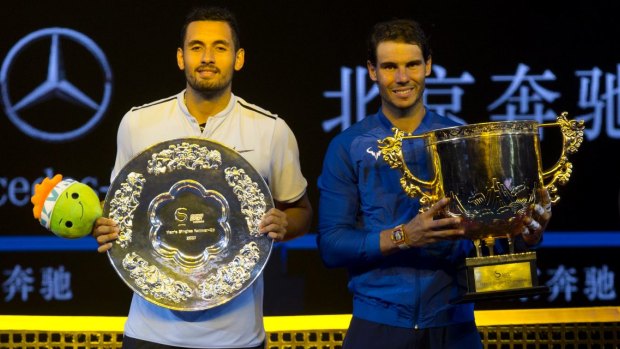 Future champ: Rafael Nadal has heaped praise on Nick Kyrgios following their China Open final clash.