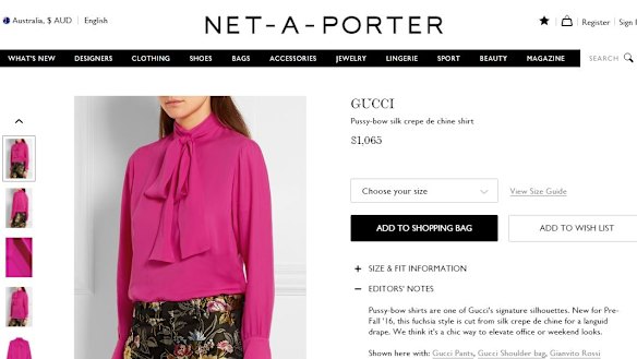 The Gucci shirt Melania Trump wore to the second US presidential debate which is already low in stock online.