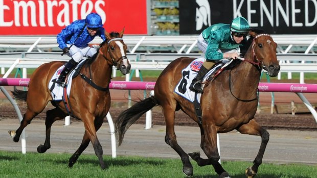 The challenger: Damian Lane and Humidor race away with the Maybe Diva Stakes