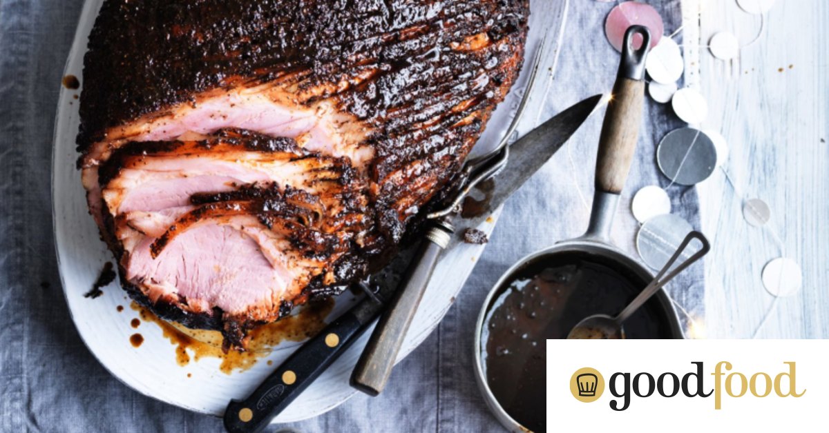 Glazed Christmas ham recipe with bush herbs