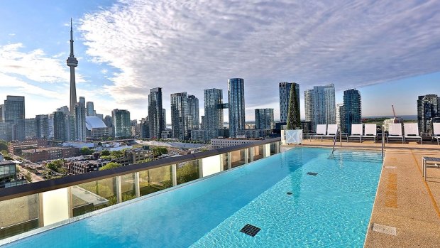 The rooftop pool at The Thompson.