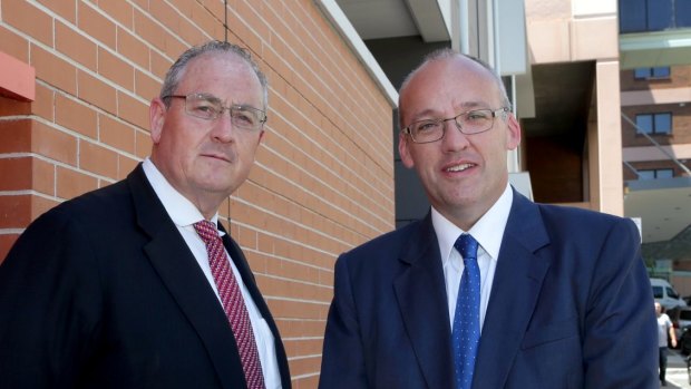 Opposition health spokesman Walt Secord, left, with NSW Labor leader Luke Foley. 