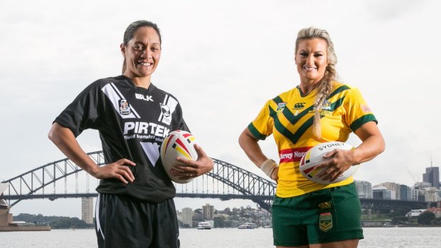 Rivals: Kiwi Ferns captain Sarina Fiso and Jillaroos' captain Ruan Sims will hope to meet in the World Cup final next year. 