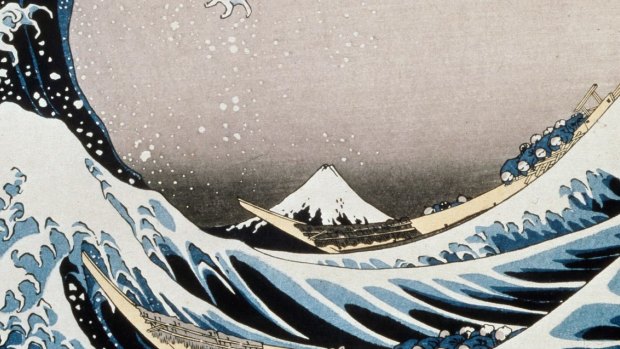Mt Fuji is the central focus of <i>The Great Wave</i>. 