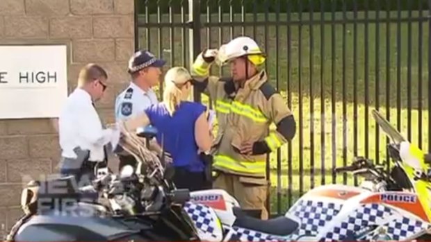 Police respond to a 'suspect package' at Palm Beach Currumbin State High.