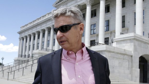 Gary Johnson leaves the Utah State Capitol after meeting with with legislators.