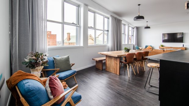 The penthouse dining area.