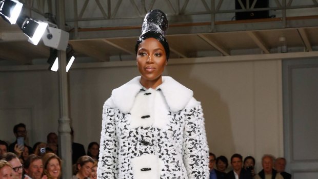 Naomi Campbell walks for the Azzedine Alaia show during Haute Couture Week. 