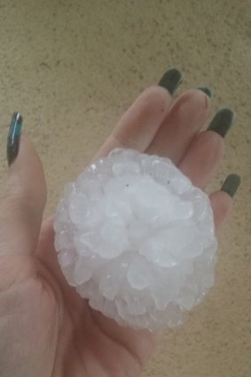 Hillcrest copped a blast of hail the size of tennis balls.