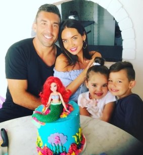 Braith Anasta with partner Rachael Lee, his daughter Aleeia, and her son Addison.