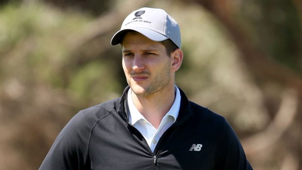 Hawthorn's Luke Breust at a World Cup of Golf day on Tuesday.