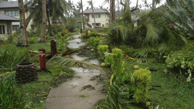"We could see the walls really shaking": Debris scattered across Warwick Le Lagon resort.   