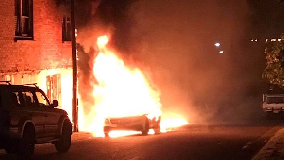 The suspected getaway car was found burnt out in Belmore.