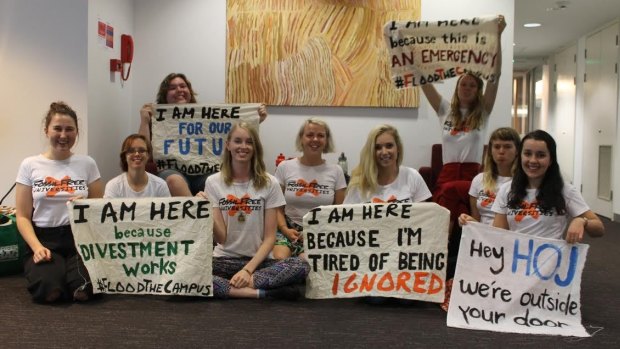 Students occupied UQ’s Vice-Chancellor Professor Peter Høj's office.