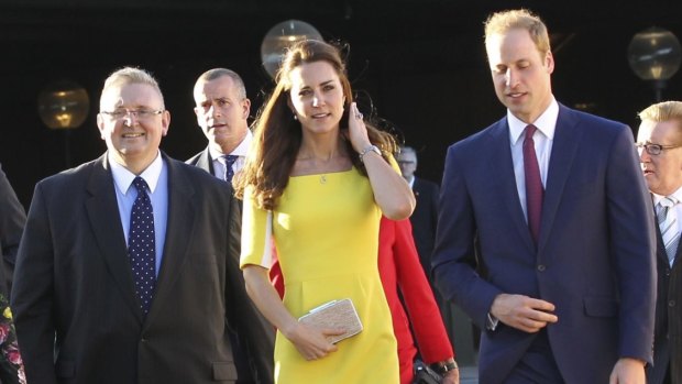 President of the Legislative Council, Don Harwin, with Catherine, Duchess of Cambridge, and Prince William in April last year.