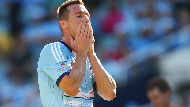 Oh no: Sydney FC's Shane Smeltz reacts after failing to convert a goal chance.