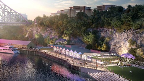 The proposed events hall at the Howard Smith Wharves.