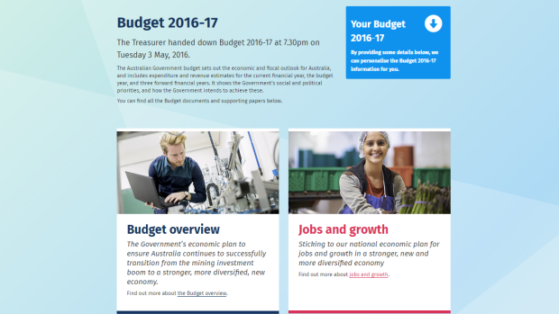 Bells and whistles: The Federal Budget website is one example of fiscal bling.