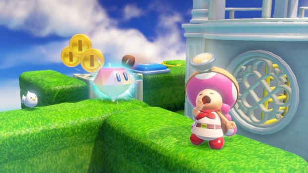 The good captain is joined on this adventure by his treasure-seeking pal Toadette.