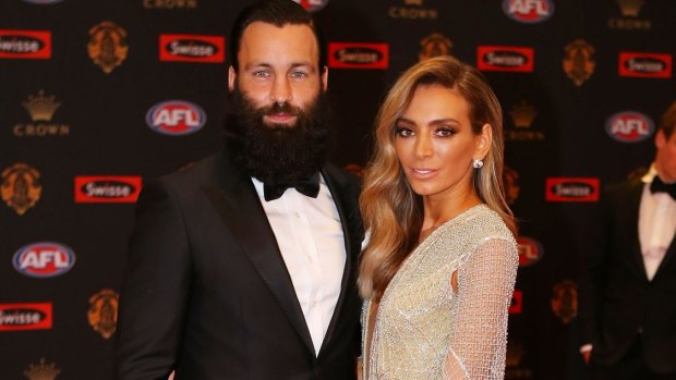 Jimmy Bartel of the Geelong Cats and Nadia Bartel.