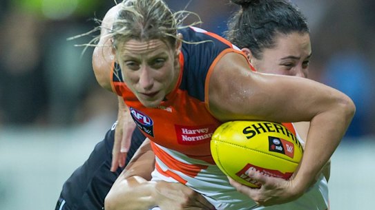 Pluck of the Irish: Cora Staunton takes on Carlton on Friday.