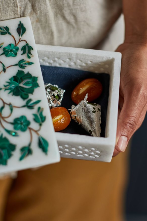 Sweets in a marble box from Agra.
