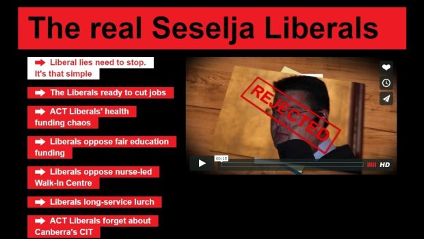 The fake Zed Seselja website was created by ACT Labor in 2012 but its domain was renewed in February 2016.