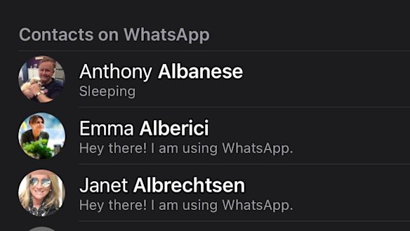 LEAVE A MESSAGE: The opposition leader’s WhatsApp status doesn’t fit his new image.