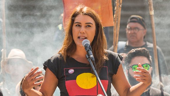 Lidia Thorpe speaks at an Invasion Day rally in 2019.