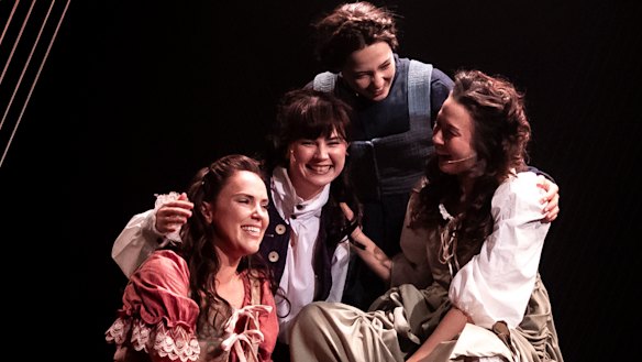 Madeleine Betts, Shannen Alyce Quan, Molly Bugeja and Kaori Maeda-Judge in Little Women at the Hayes Theatre.