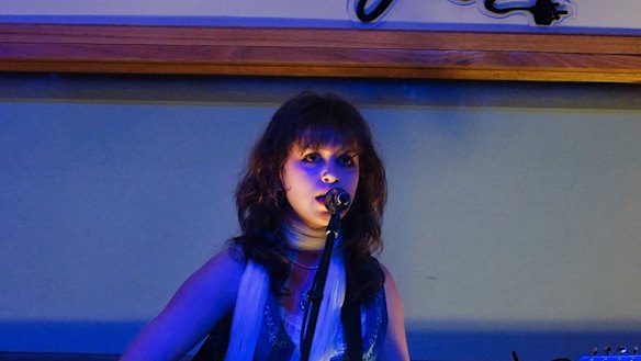 Lara Buchanan on stage.