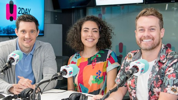 2Day FM breakfast's Ed Kavalee, Ash London and Grant Denyer.