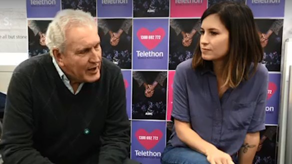 Dr Chris Higgins and daughter Missy, pictured at a fundraising telethon several years ago. 