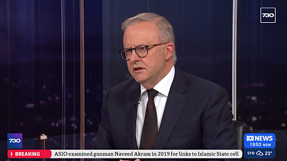Anthony Albanese on ABC’s 7.30