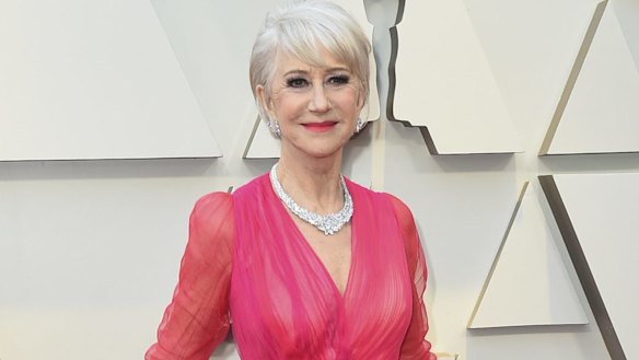 Helen Mirren, 73, looking fabulous (and her age) at the Oscars.