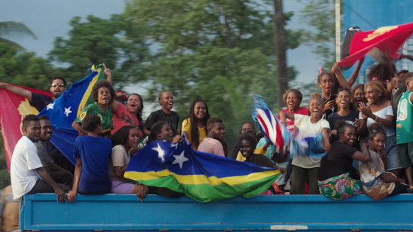 Solomon Islanders attend the Pacific Games in Honiara.