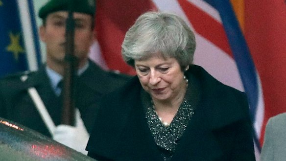 British Prime Minister Theresa May after meeting with German Chancellor Angela Merkel in Berlin. 