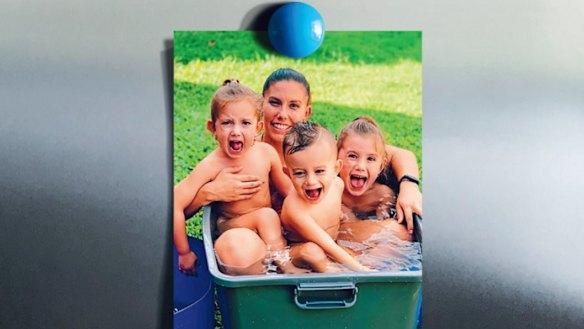 Hannah Clarke with her children (from left: Laianah, Trey and Aaliyah). 