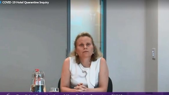 Kym Peake at the hotel quarantine inquiry.