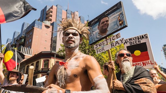 A rally calling to change the date of Australia Day.