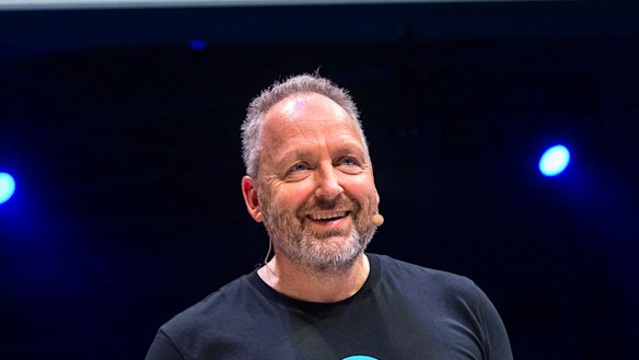 Rod Drury takes the stage at Xerocon in Brisbane. 