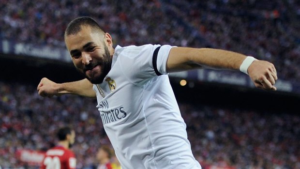 Denies wrongdoing: Karim Benzema celebrates a goal for Real Madrid.