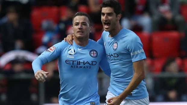 City slickers: Ross McCormack and Iacopo La Rocca celebrate a goal.