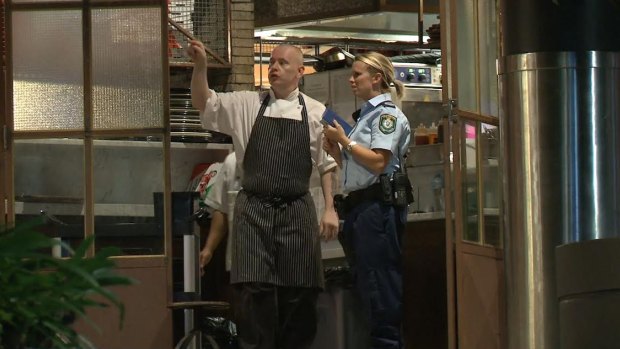 Police set up an extensive crime scene at Westfield Hornsby and interviewed restaurant staff.