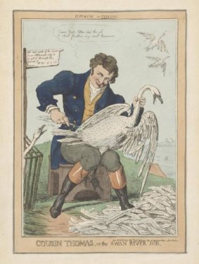 A caricature of Thomas Peel.